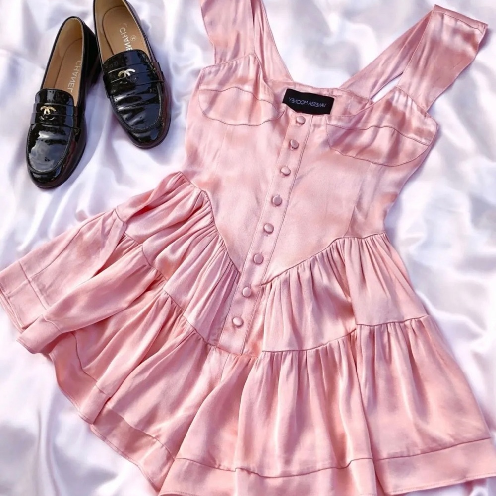 Vanessa Mooney pink Satin romper small